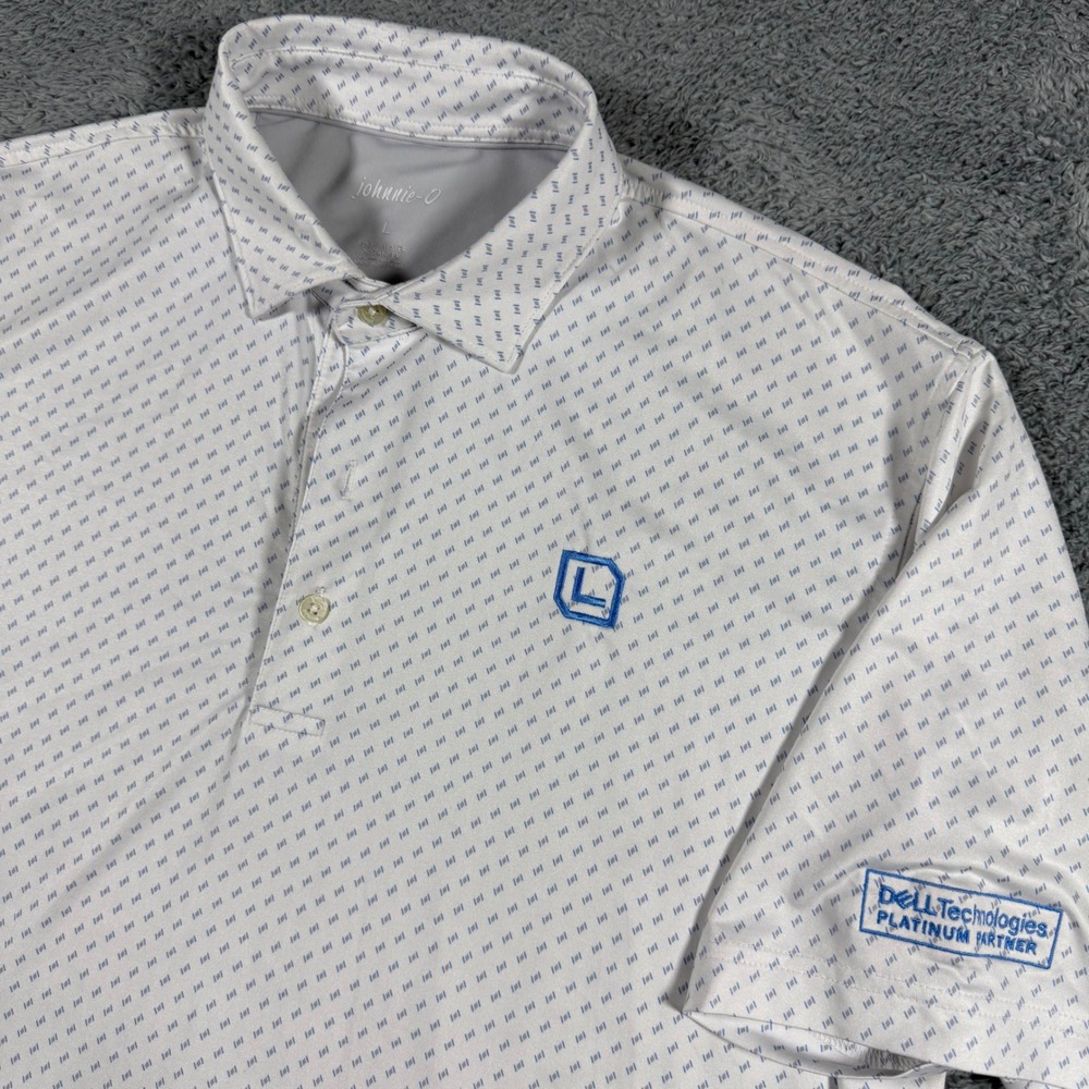 Johnnie-O Polo Shirt Mens Large Dell Technologies Performance All Over Print